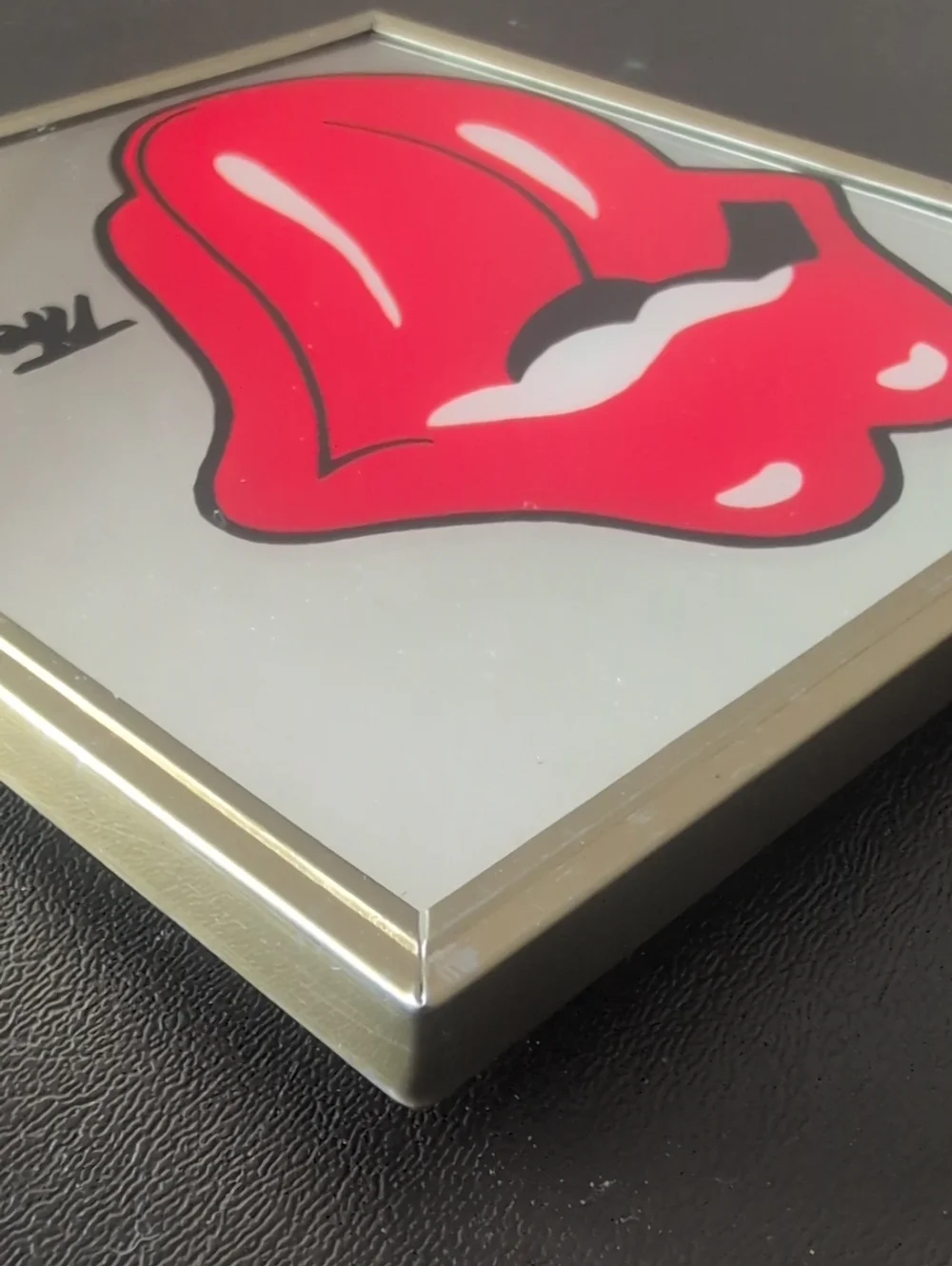 Vintage 1970s The Rolling Stones Carnival Prize Mirror - Classic Tongue Logo